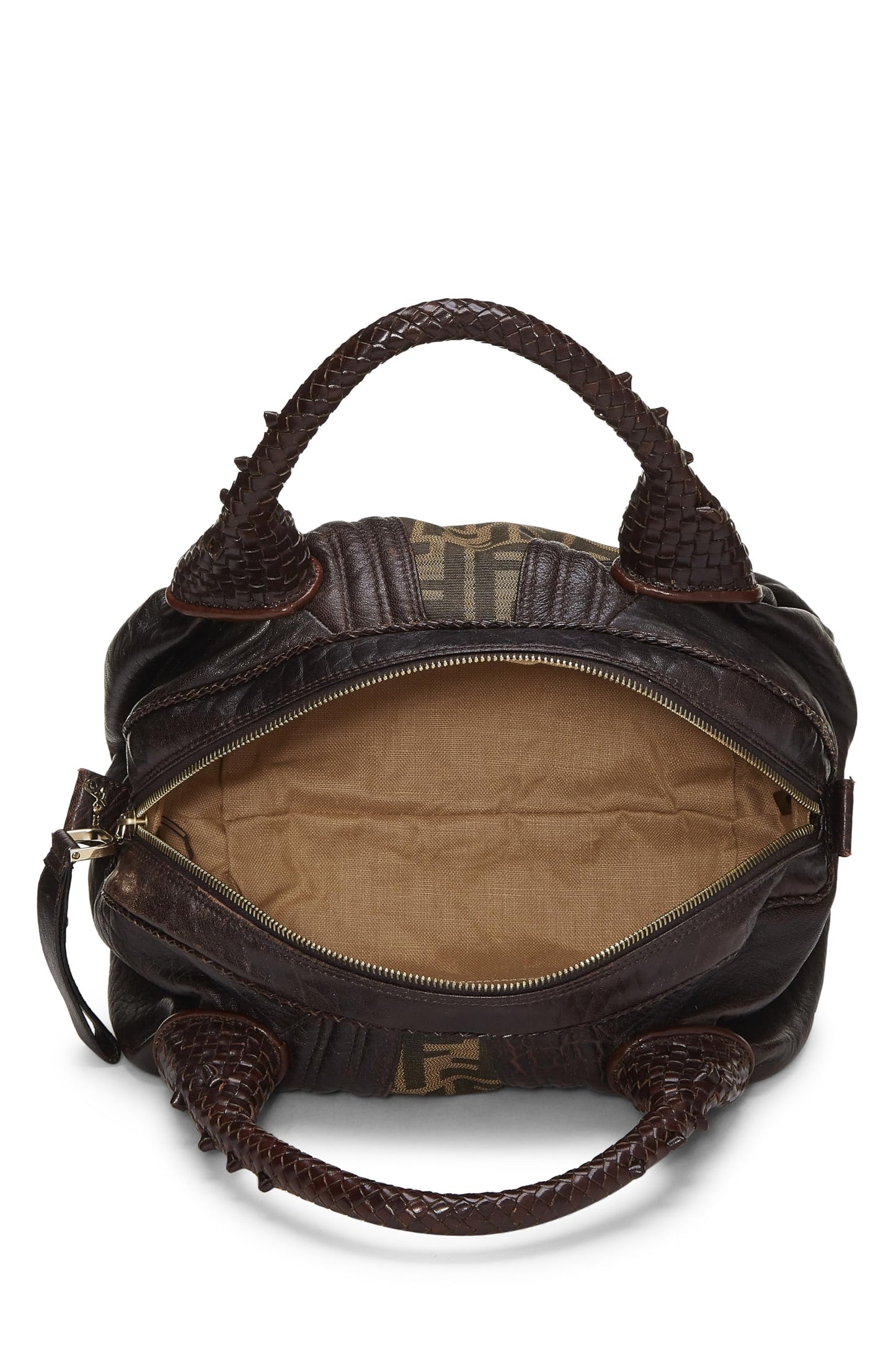 Fendi, Brown Zucca Canvas & Leather Baby Spy, Brown