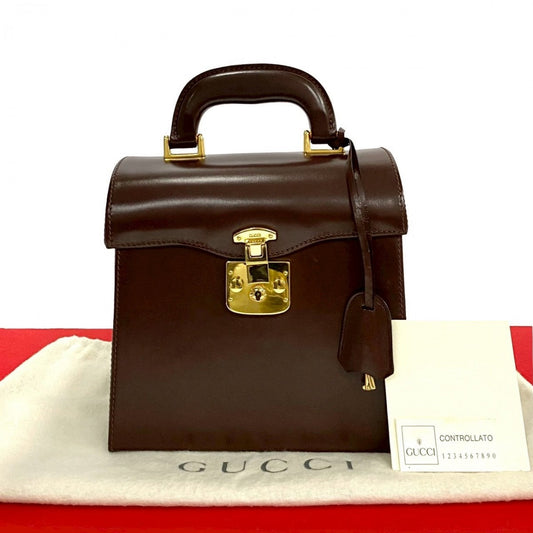 GUCCI Handbag leather Brown Ready lock Women(Unisex)