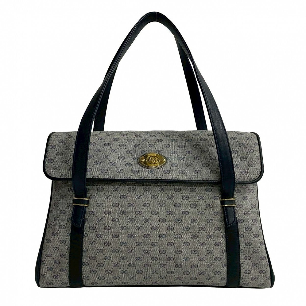 GUCCI Handbag Leather, PVC Navy Micro GG logoMetal Women