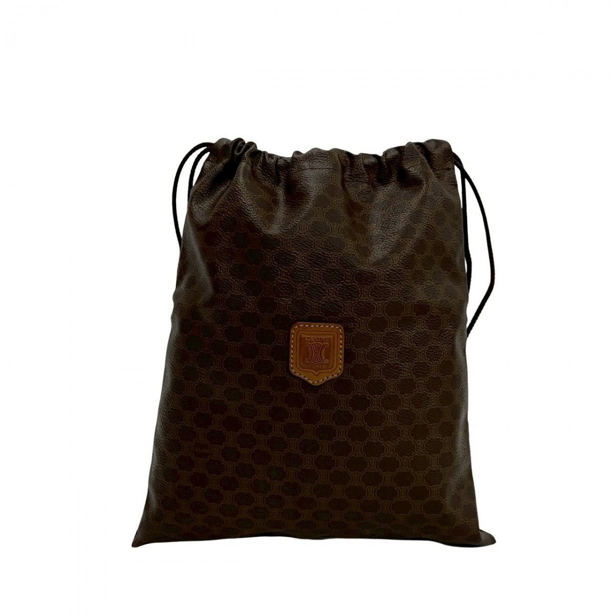 CELINE Pouch PVC, Leather Brown Macadam Blazon Pattern Triomphe logo Women