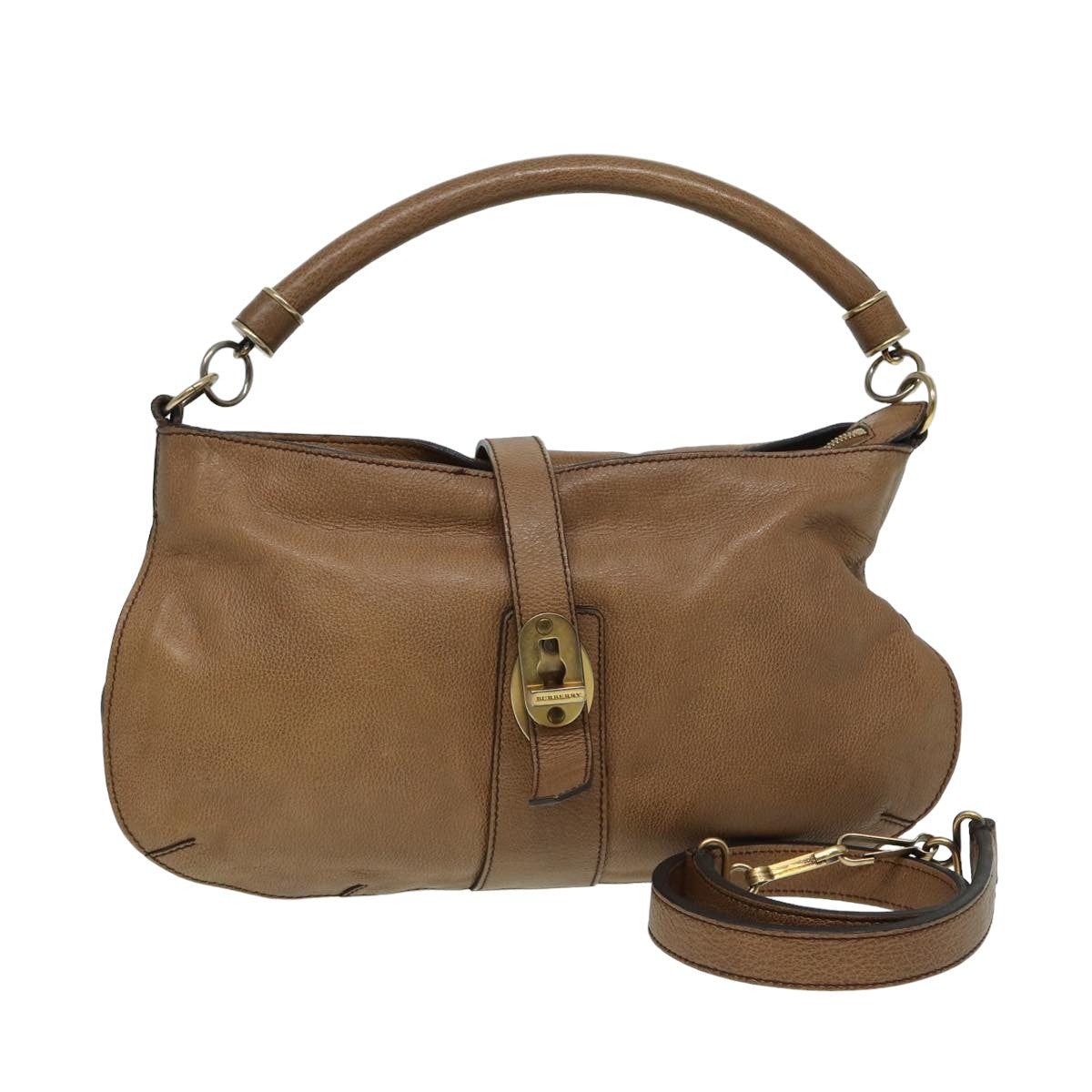 Burberry Shoulder Bag Leather 2way Brown Auth 81678
