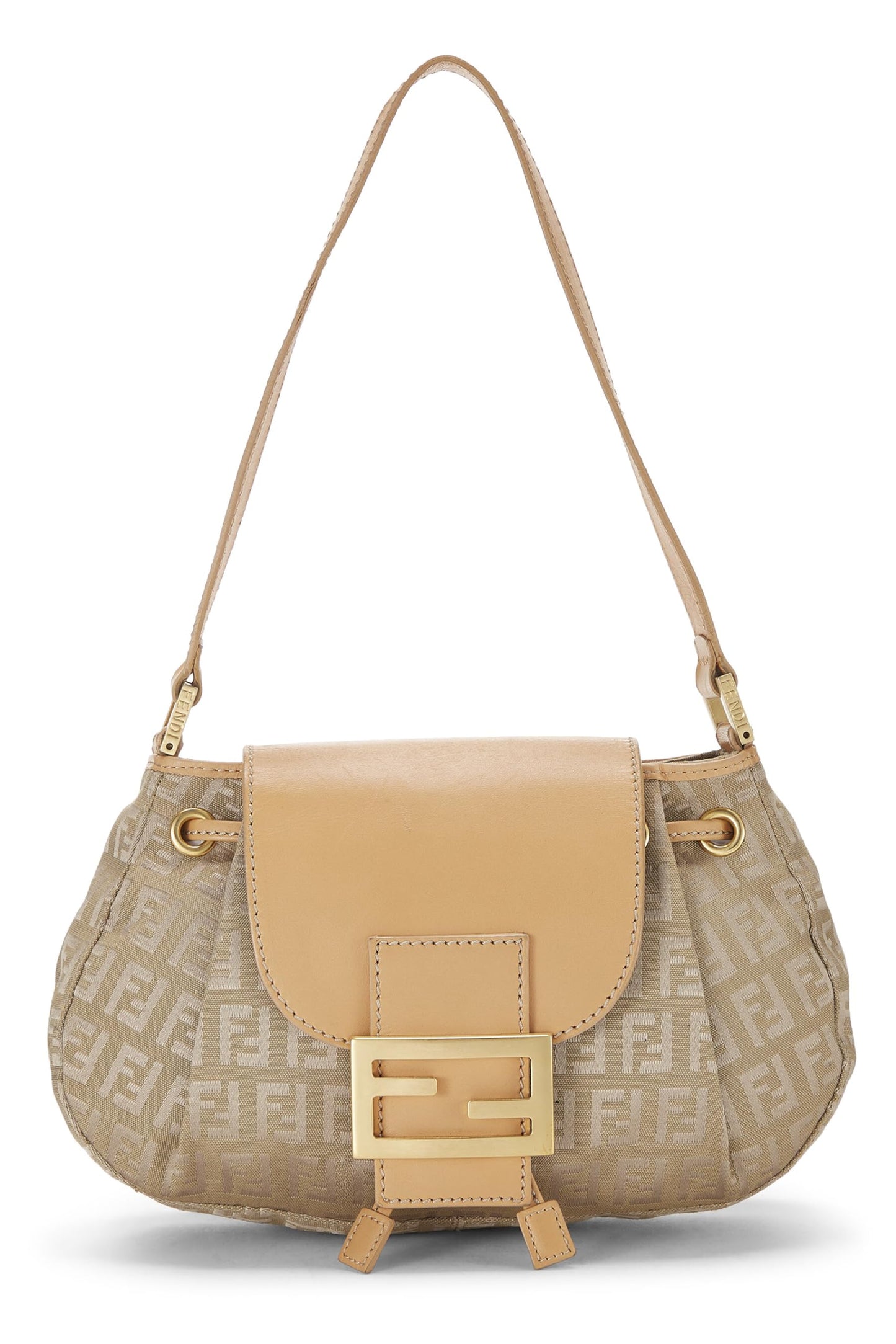 Fendi, Beige Nylon Zucchino Shoulder Bag, Beige