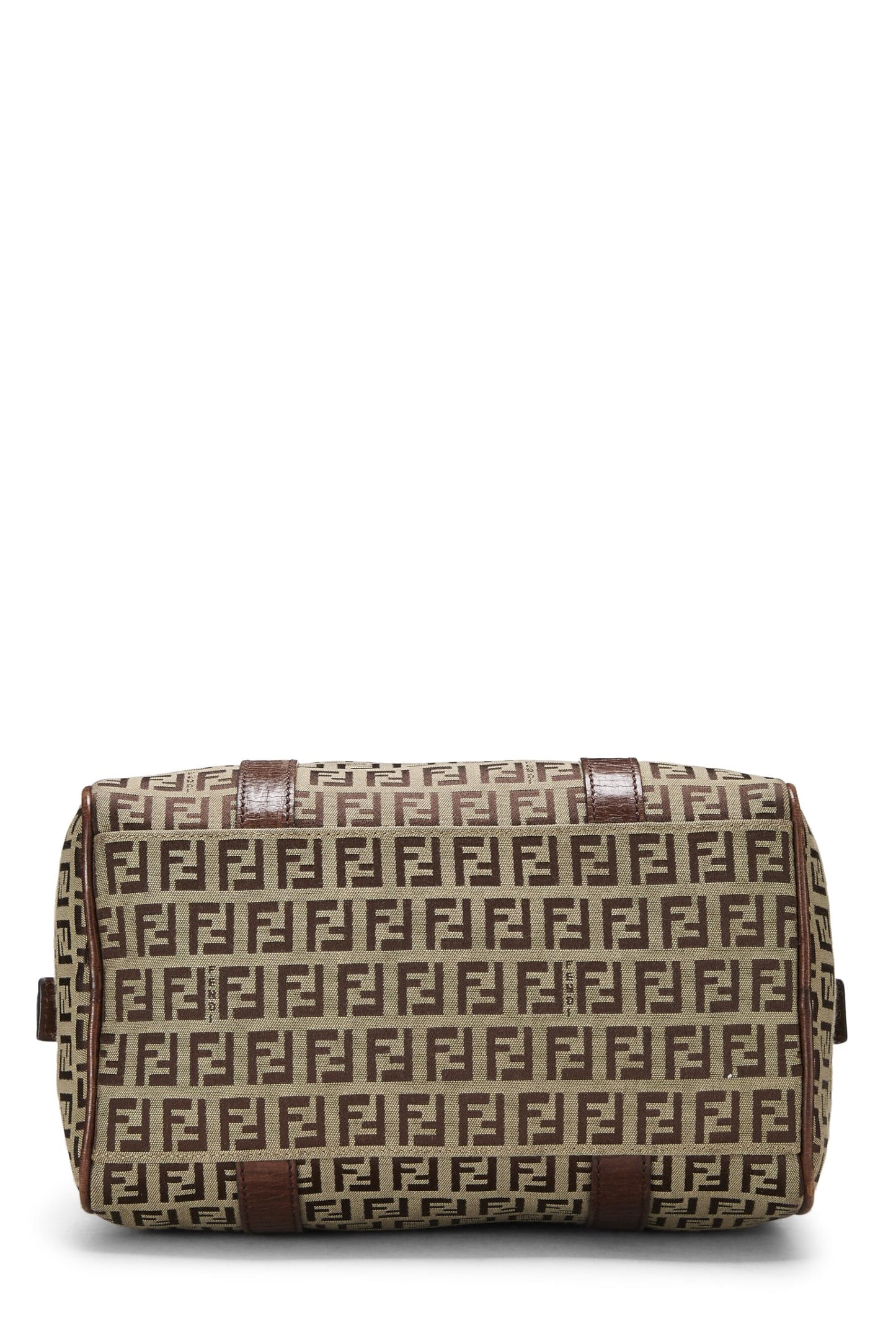 Fendi, Brown Zucchino Canvas Boston Bag Mini, Brown