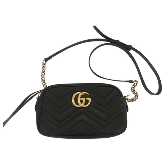 Gucci marmont black leather handbag