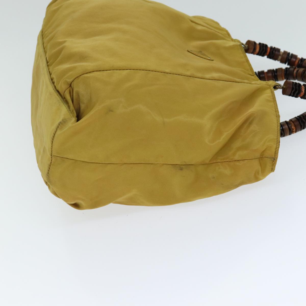 PRADA Hand Bag Nylon Yellow Auth