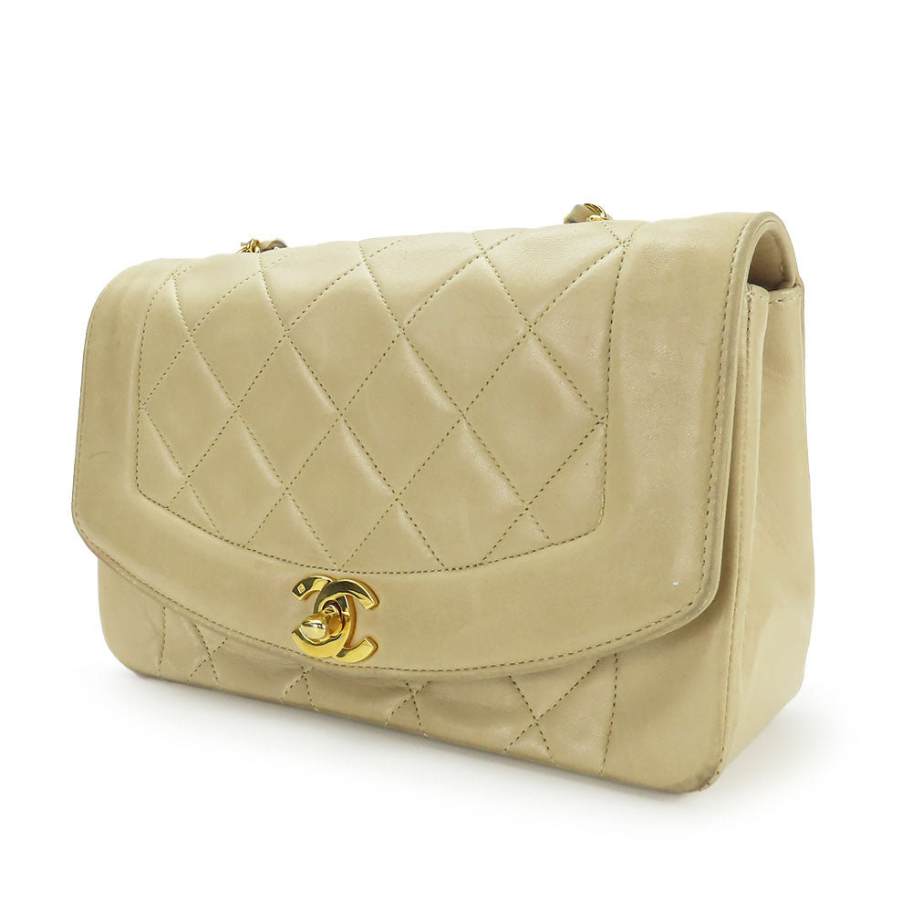 Chanel Diana Lambskin Shoulder Bag Classic Flap