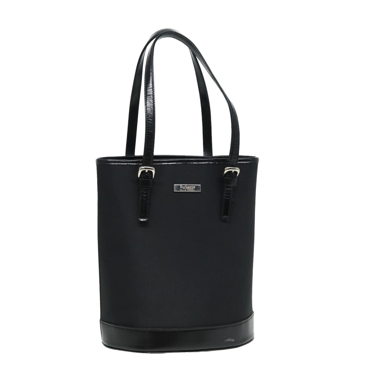 Burberry Blue Label Hand Bag Nylon Black Auth 81857