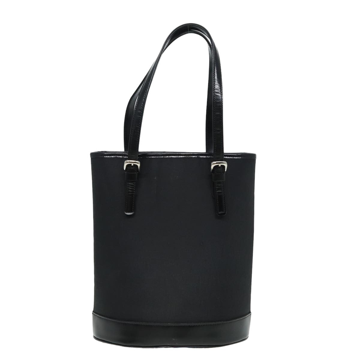 Burberry Blue Label Hand Bag Nylon Black Auth 81857