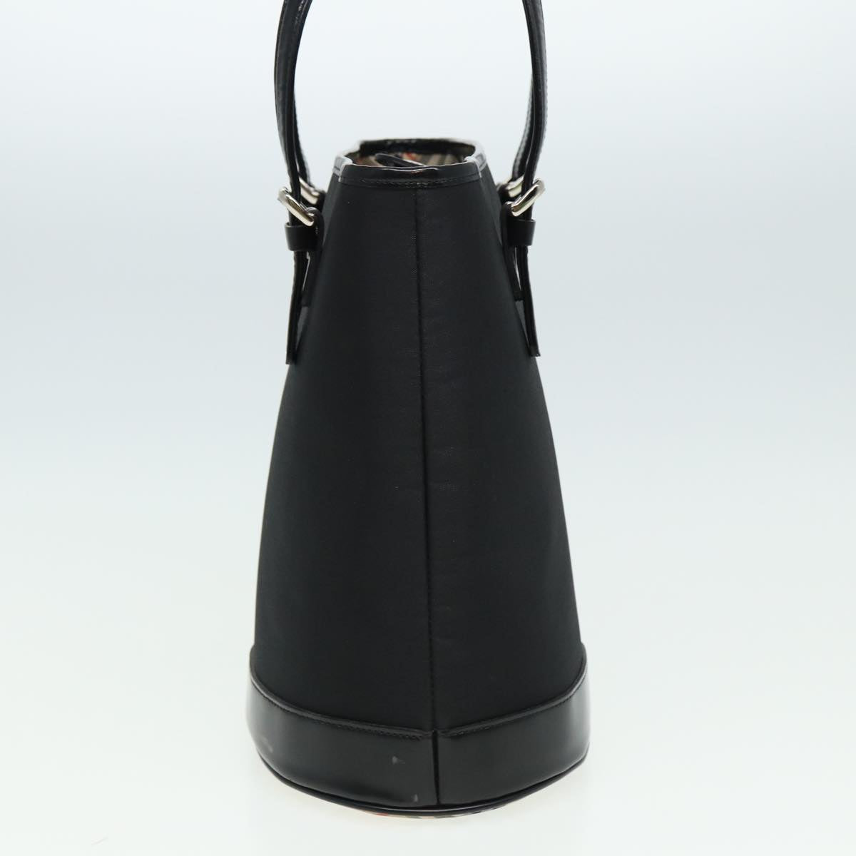 Burberry Blue Label Hand Bag Nylon Black Auth 81857