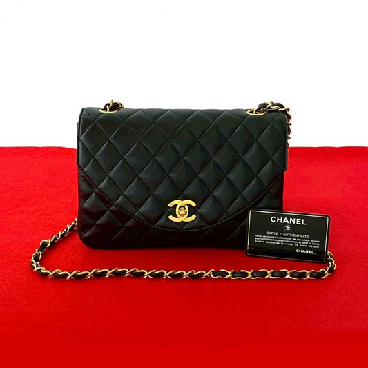 CHANEL Shoulder Bag lambskin black COCO Mark Matrasse Women