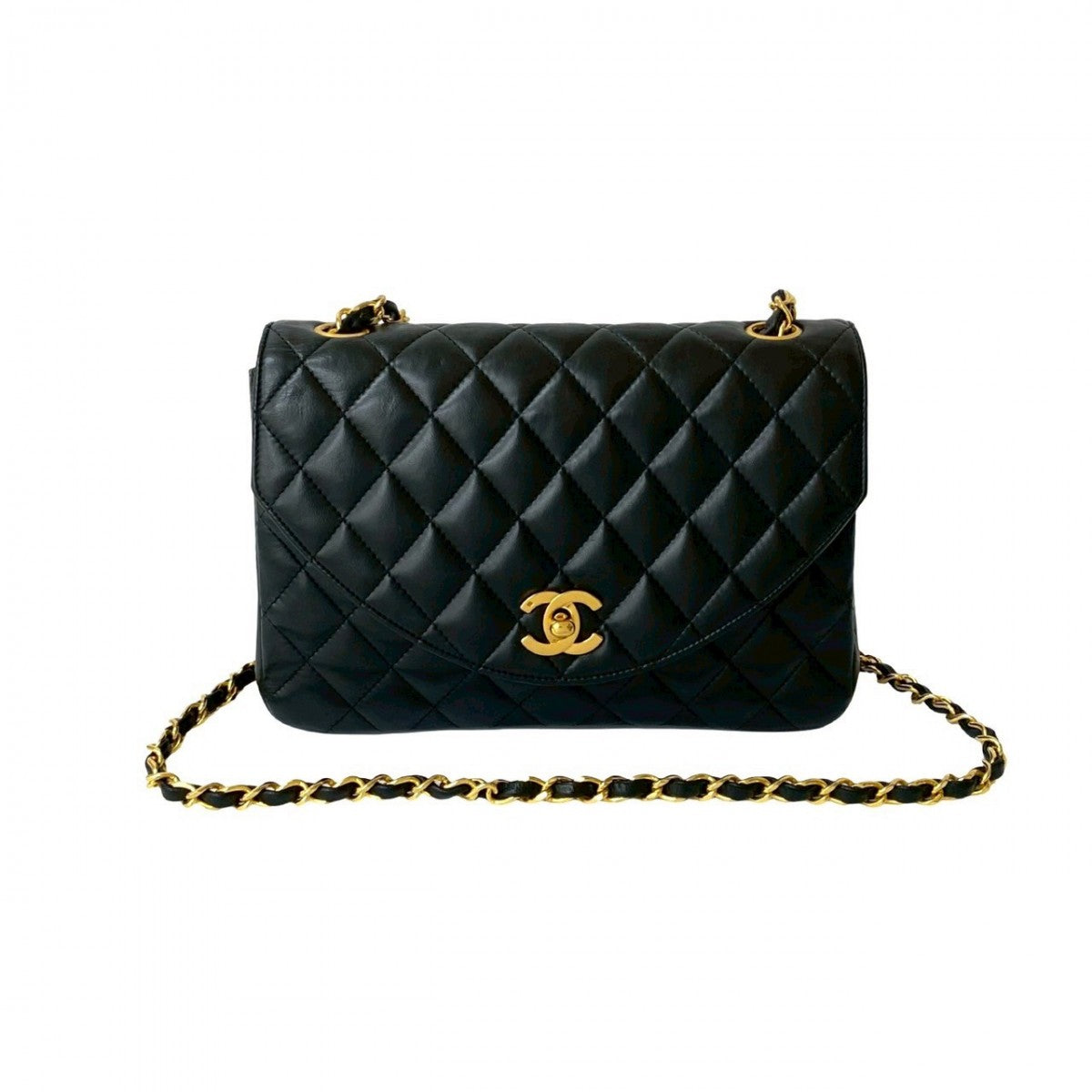 CHANEL Shoulder Bag lambskin black COCO Mark Matrasse Women