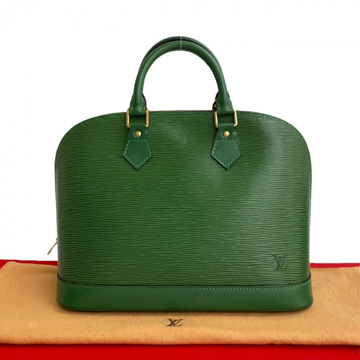LOUIS VUITTON Handbag Epi Leather green Epi Alma Women