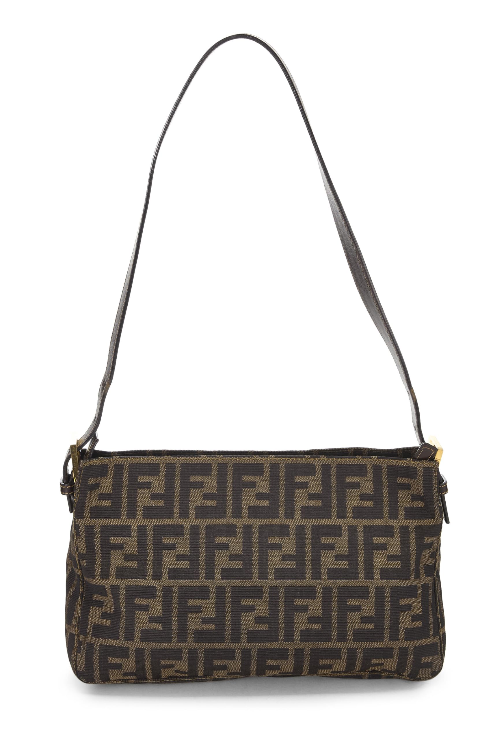 Fendi, Brown Zucca Canvas Shoulder Bag, Brown