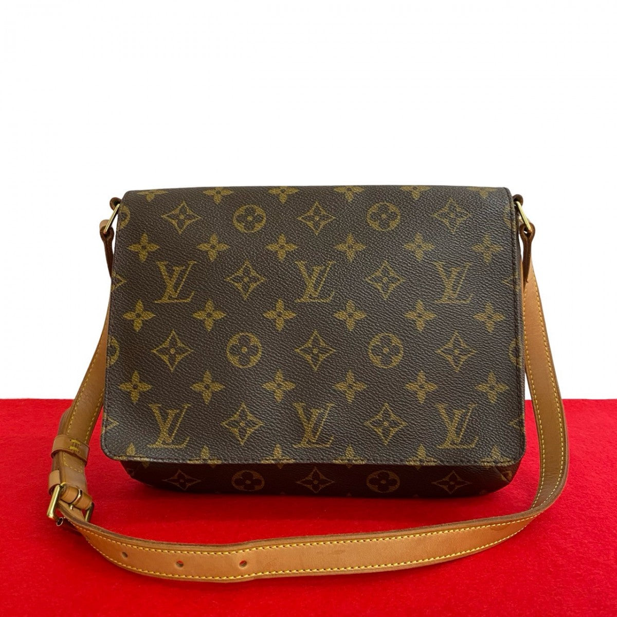 LOUIS VUITTON Shoulder Bag Epi Leather Brown Monogram Musette tango short Women