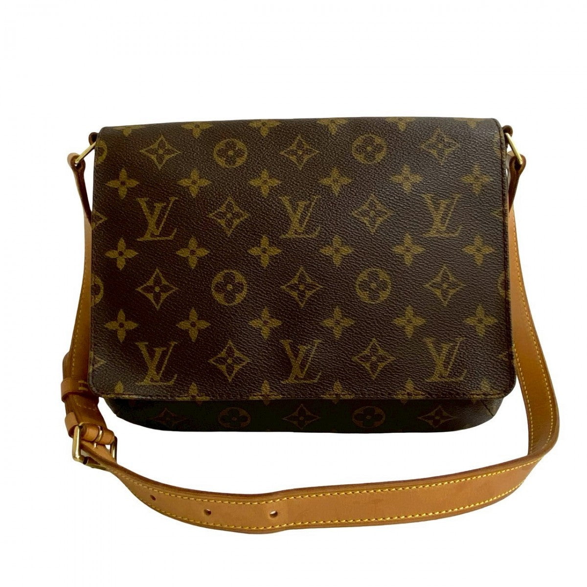 LOUIS VUITTON Shoulder Bag Epi Leather Brown Monogram Musette tango short Women