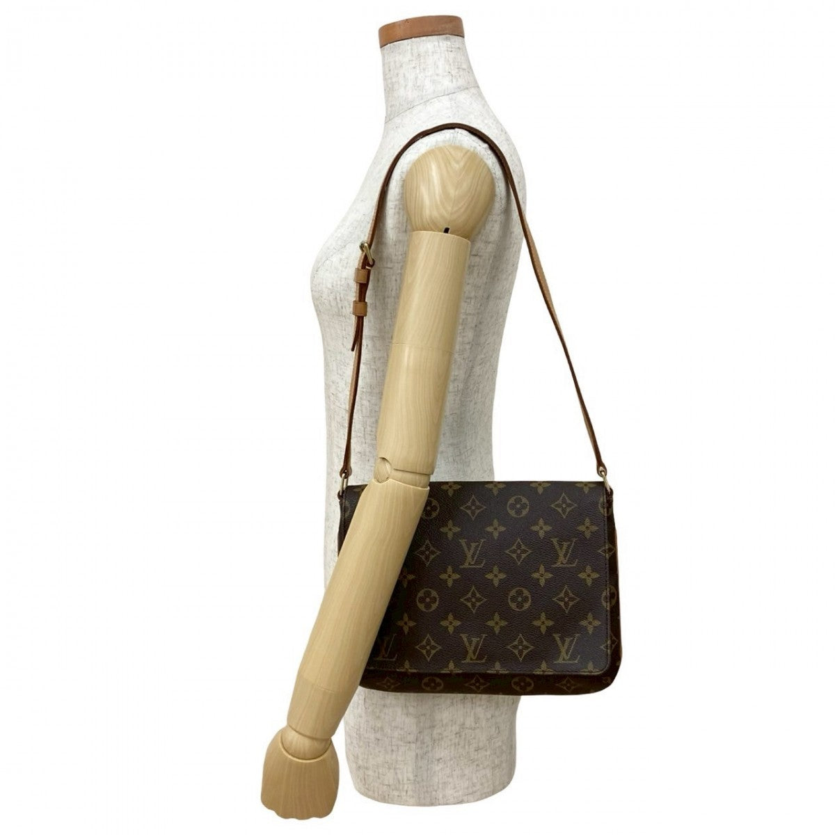 LOUIS VUITTON Shoulder Bag Epi Leather Brown Monogram Musette tango short Women