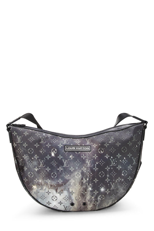 Louis Vuitton, Black Monogram Galaxy Hobo Messenger Bag, Black
