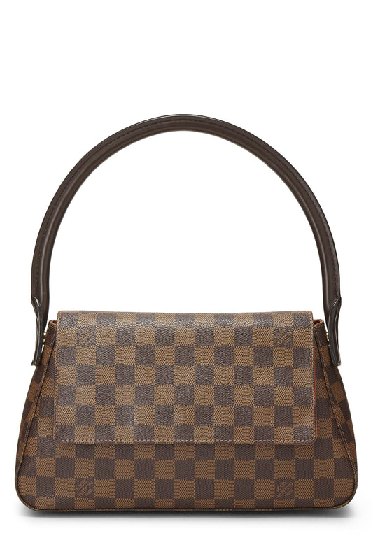 Louis Vuitton, Damier Ebene Canvas Looping PM, Brown