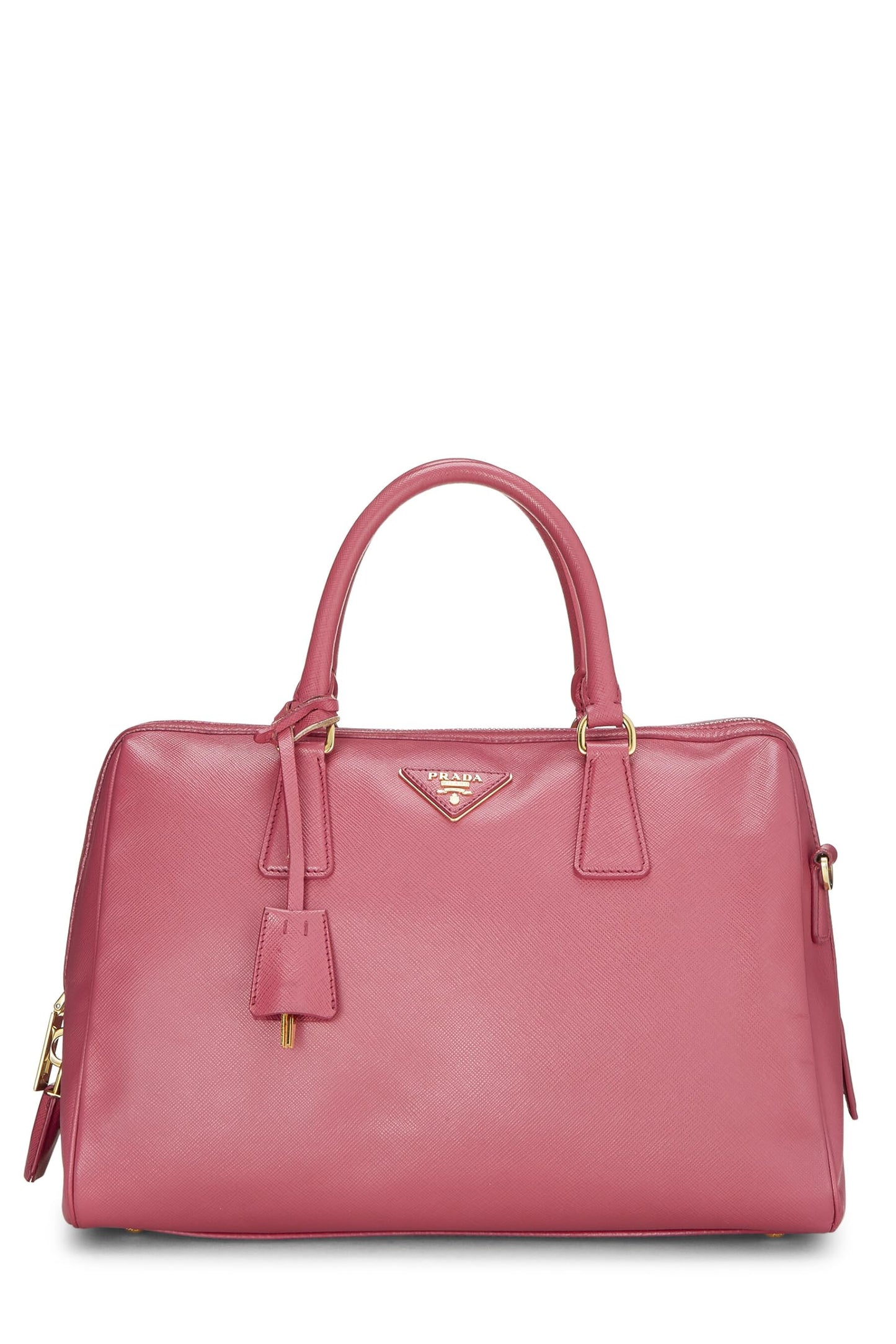 Prada, Pink Saffiano Boston, Pink Luxury Handbag