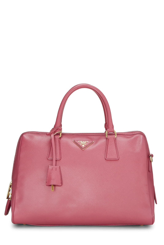 Prada, Pink Saffiano Boston, Pink Luxury Handbag