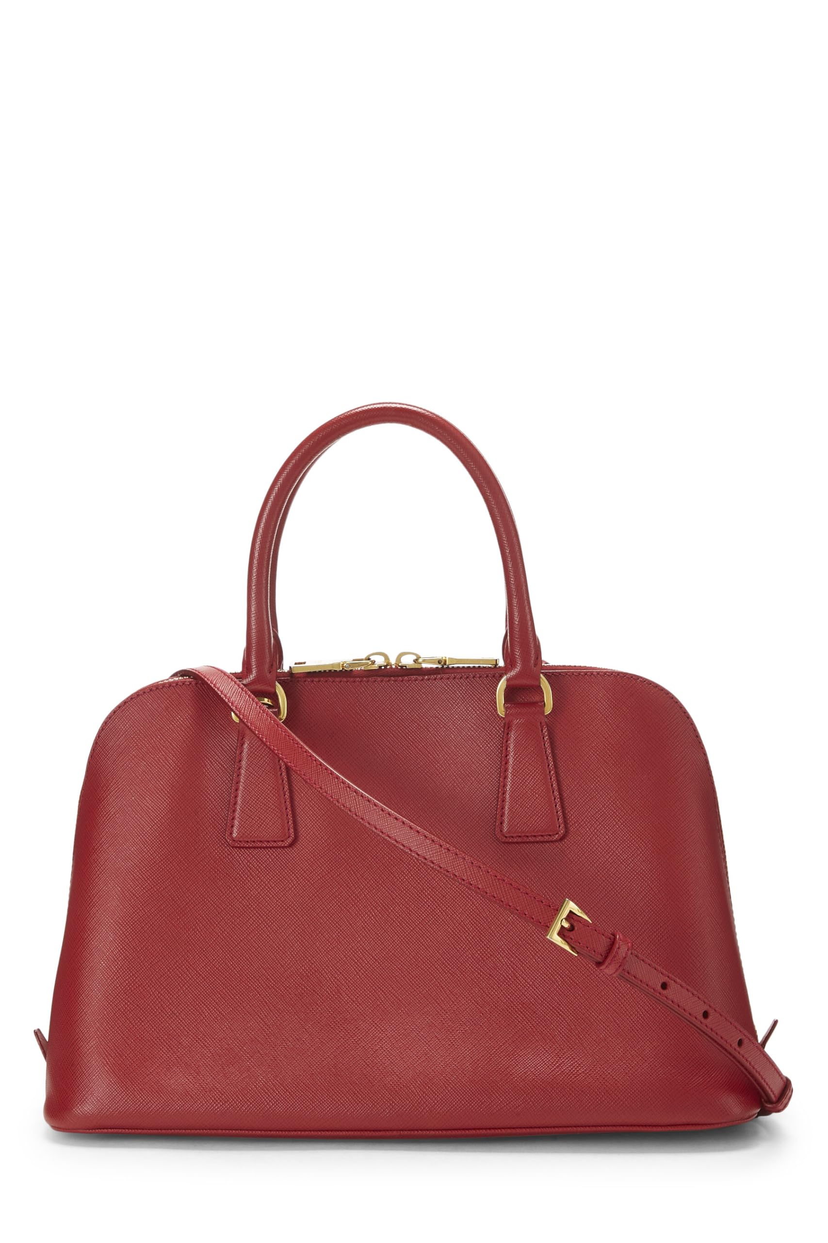 Prada, Red Saffiano Promenade Small, Red Luxury Handbag