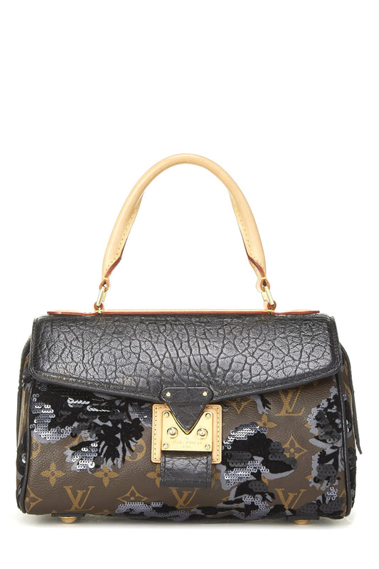 Louis Vuitton, Monogram Canvas Fleur De Jais Carrol Bag, Brown