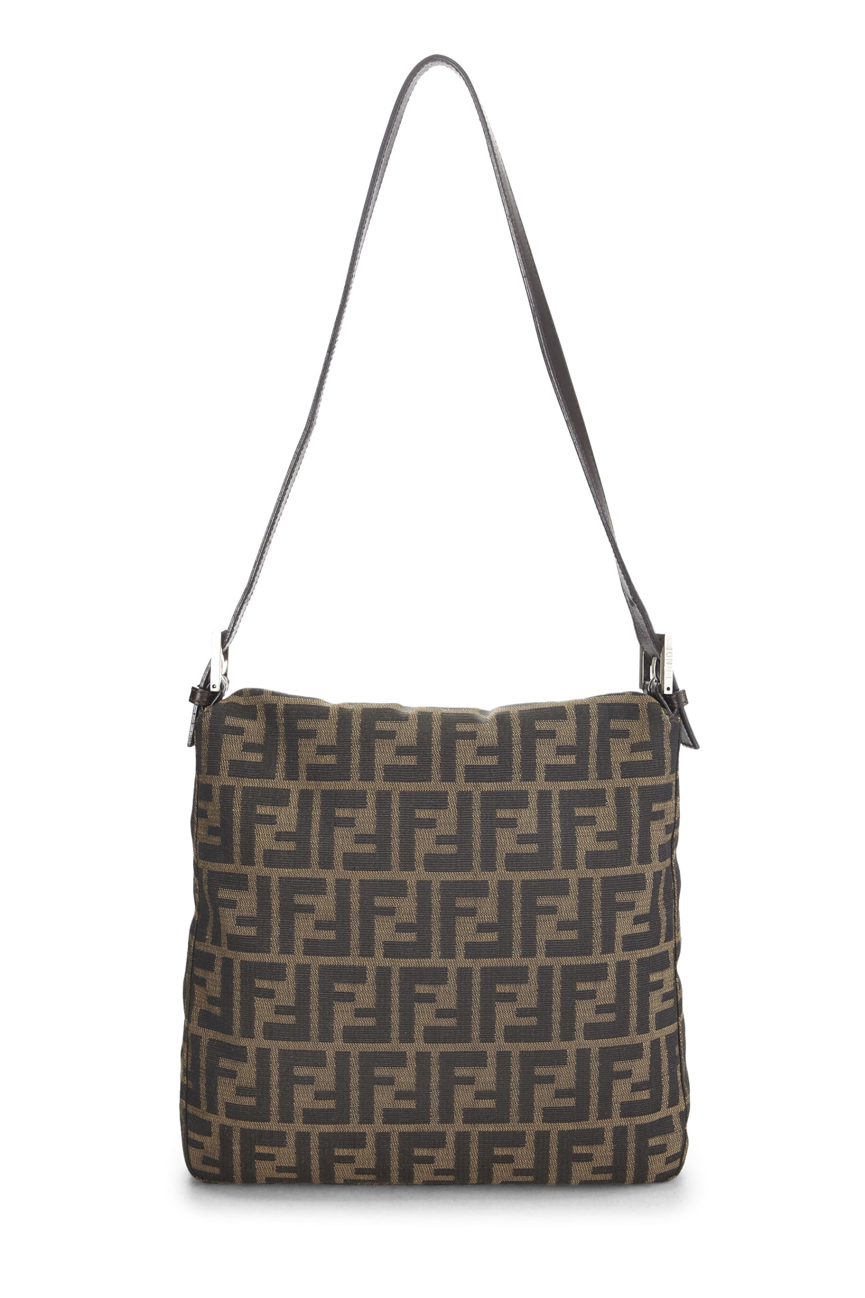 Fendi, Brown Zucca Canvas Shoulder Bag, Brown