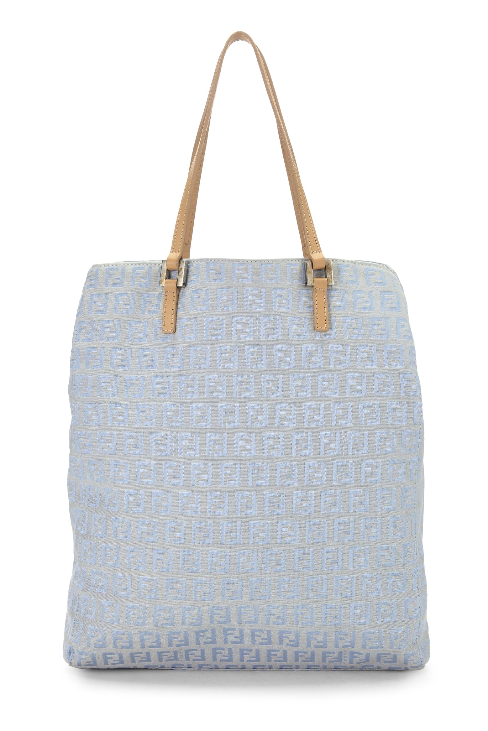 Fendi, Blue Zucchino Canvas Vertical Tote Small, Blue