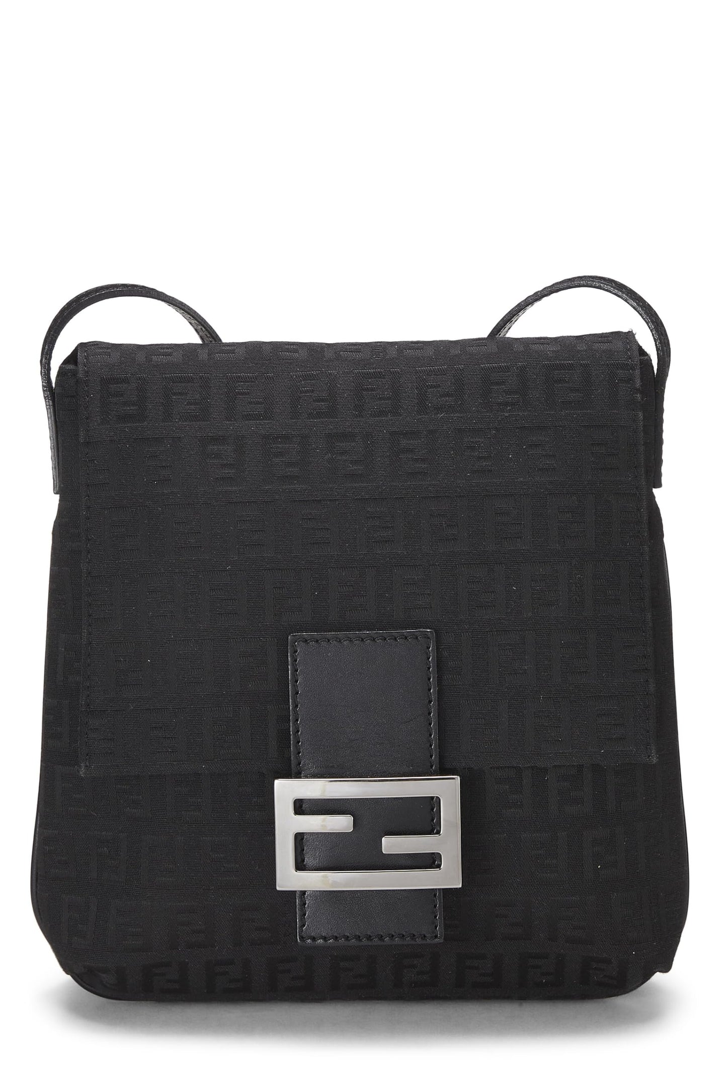 Fendi, Black Zucchino Canvas Messenger Small, Black
