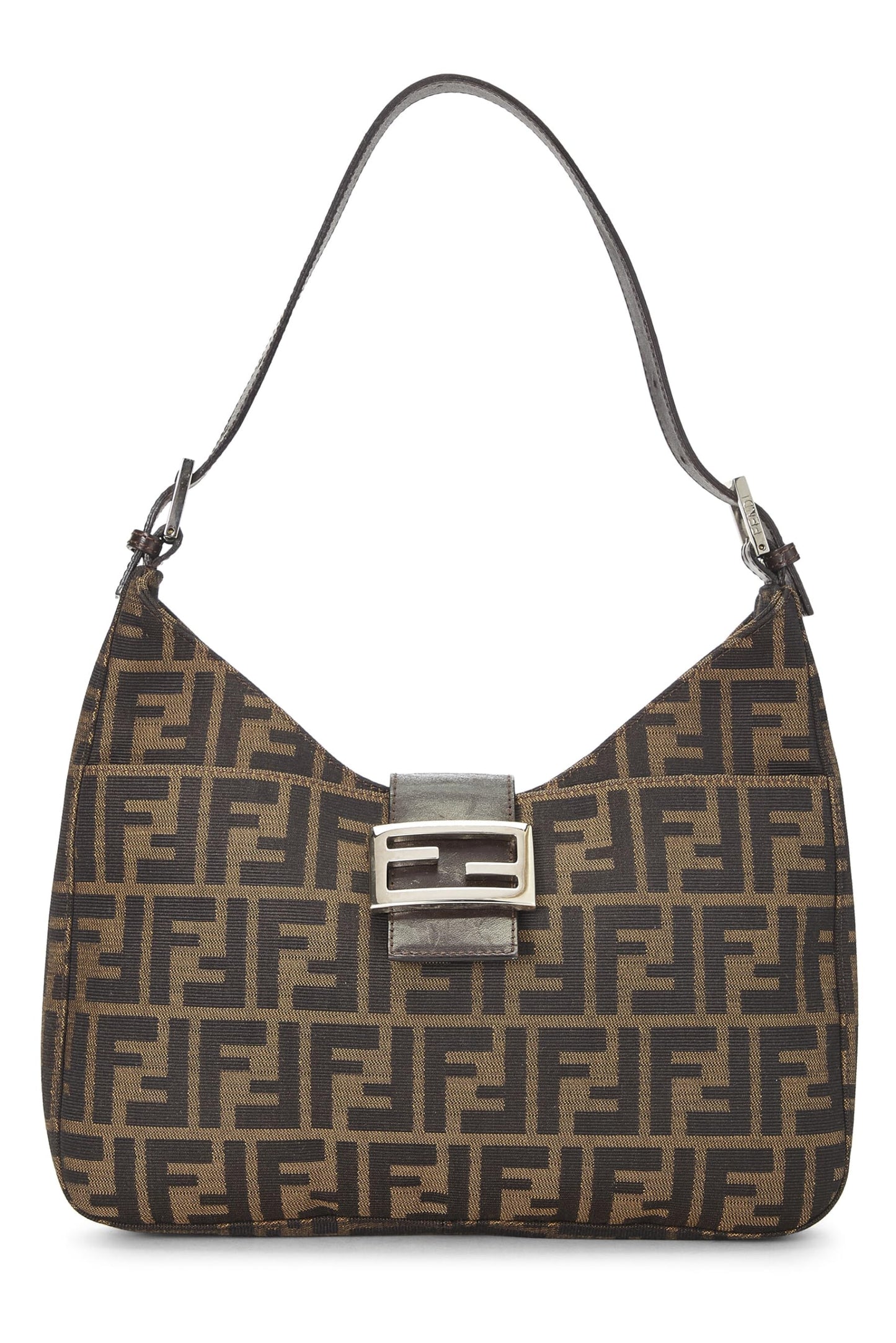 Fendi, Brown Zucca Canvas Shoulder Bag, Brown