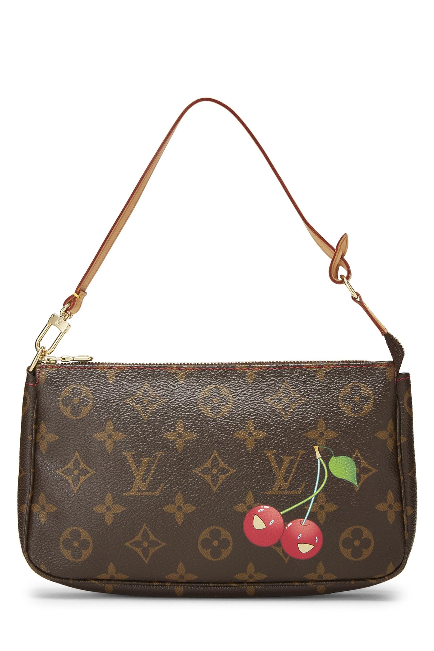 Louis Vuitton, Takashi Murakami x Louis Vuitton Monogram Cerise Pochette Accessories, Brown