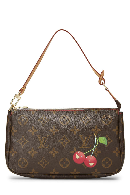 Louis Vuitton, Takashi Murakami x Louis Vuitton Monogram Cerise Pochette Accessories, Brown