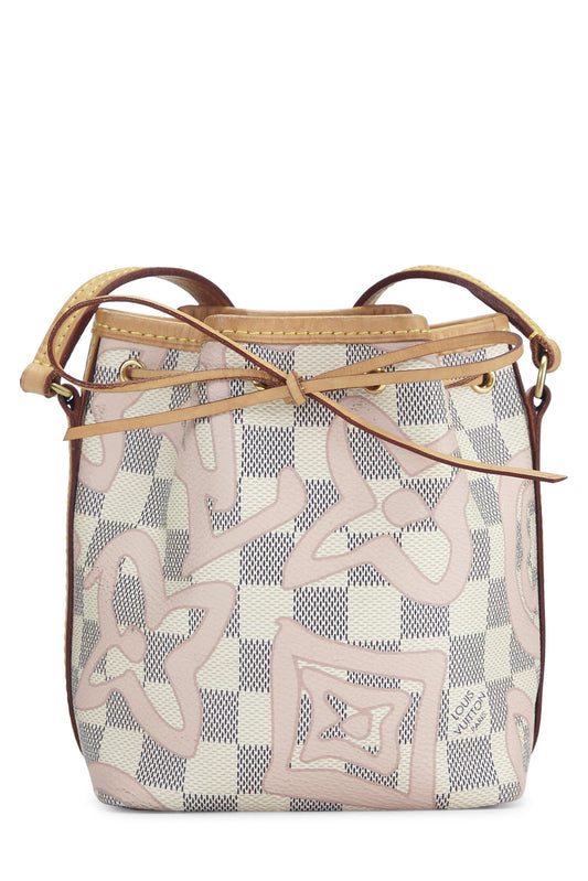 Louis Vuitton, Pink Summer Spirit Damier Azur Tahitienne Noé Nano, White