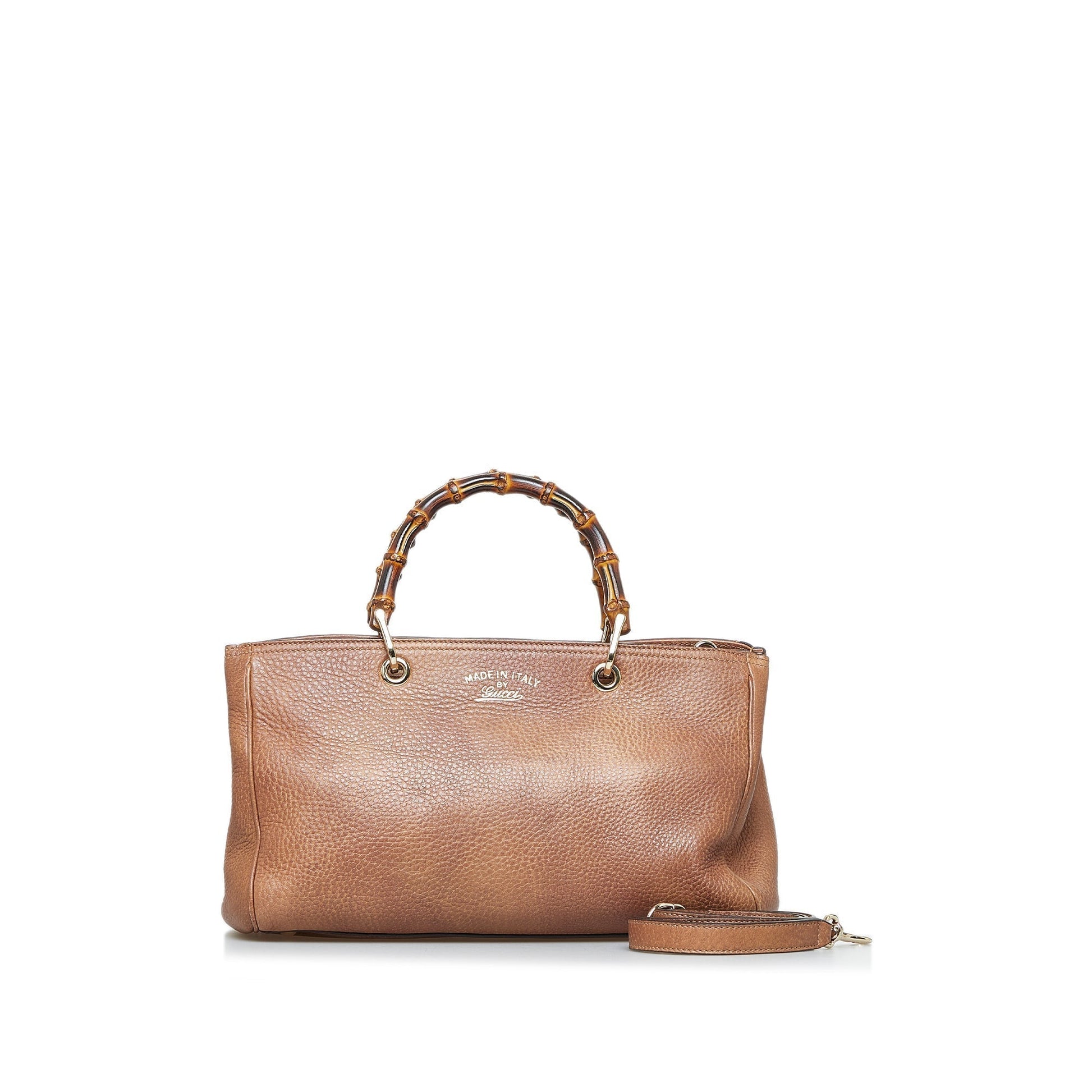 Gucci Bamboo Brown Leather Tote Style 1