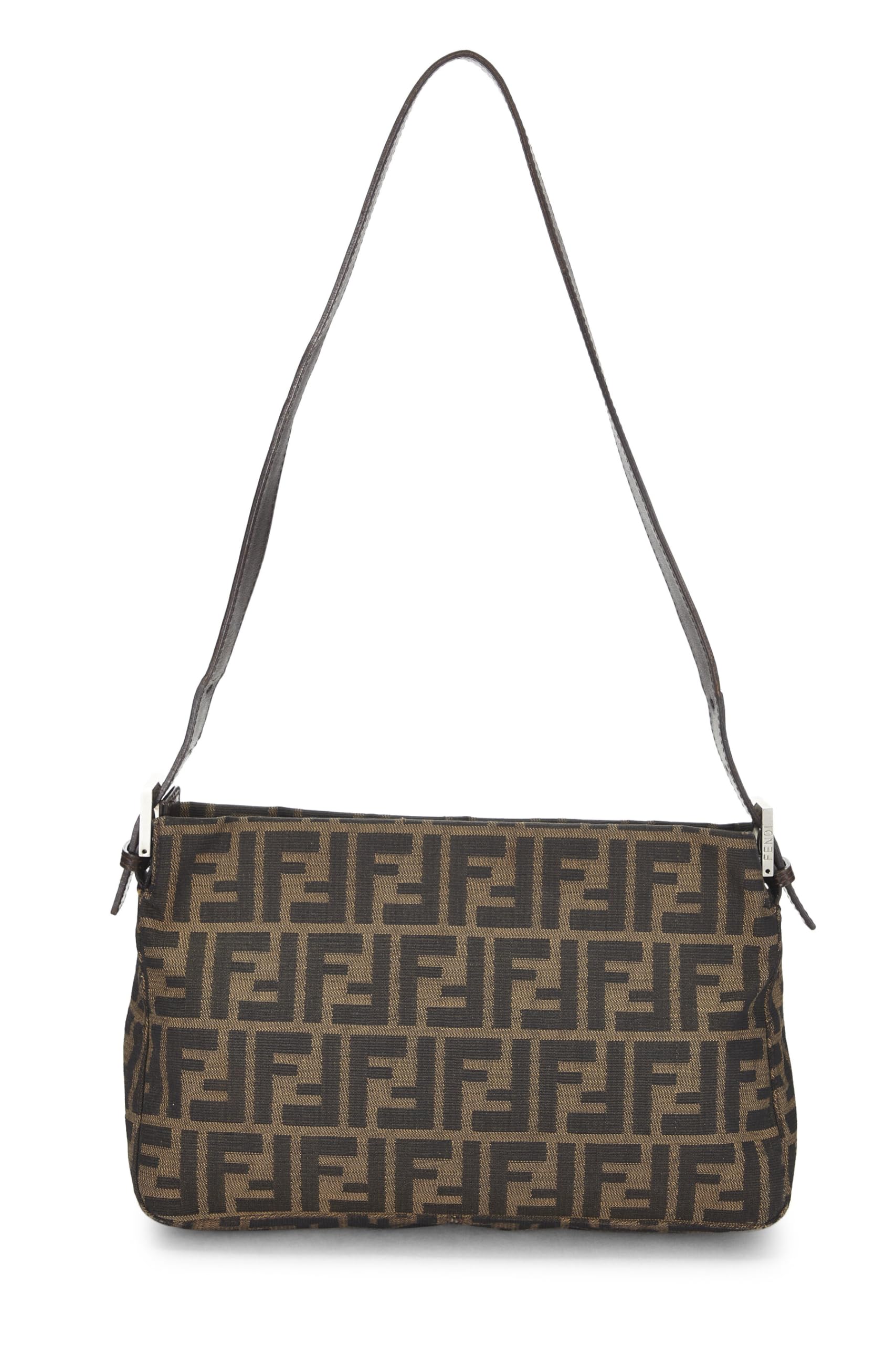 Fendi, Brown Zucca Canvas Shoulder Bag, Brown