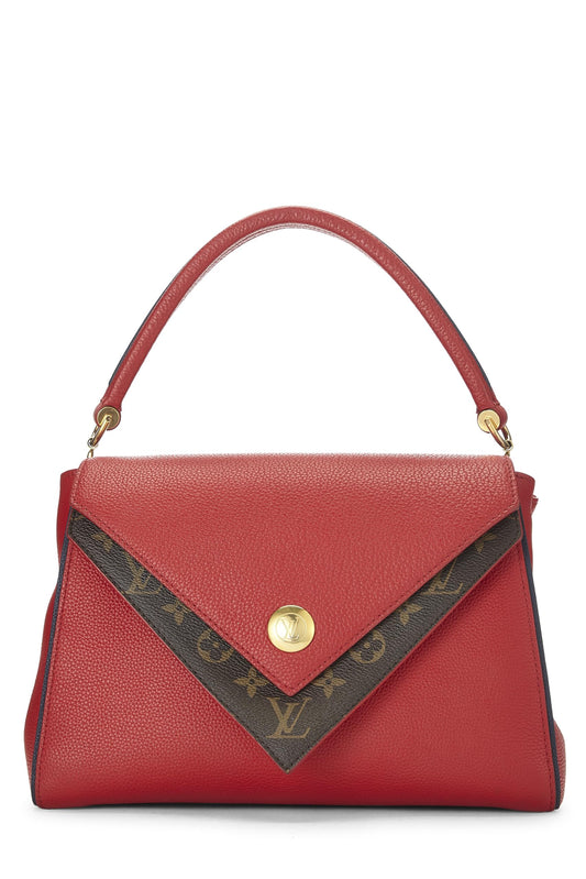 Louis Vuitton, Red Monogram Leather Double V Bag, Red