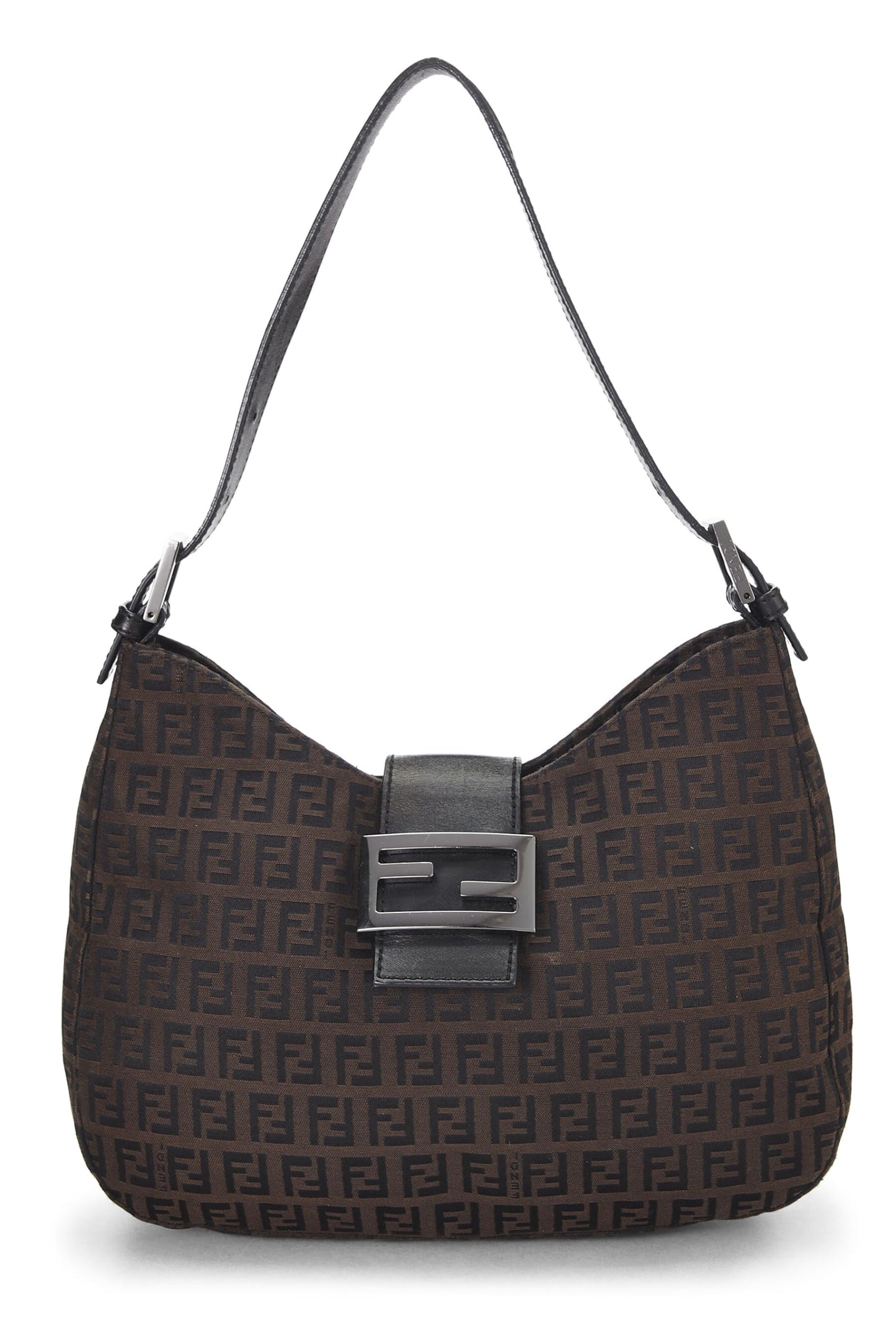 Fendi, Brown Zucchino Canvas Shoulder Bag, Brown