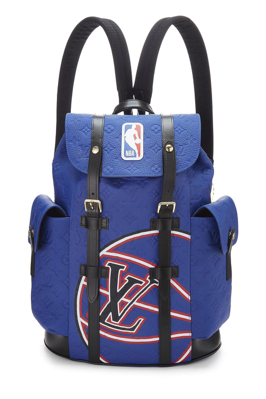 Louis Vuitton, Blue Taurillon NBA Christopher Backpack MM, Blue