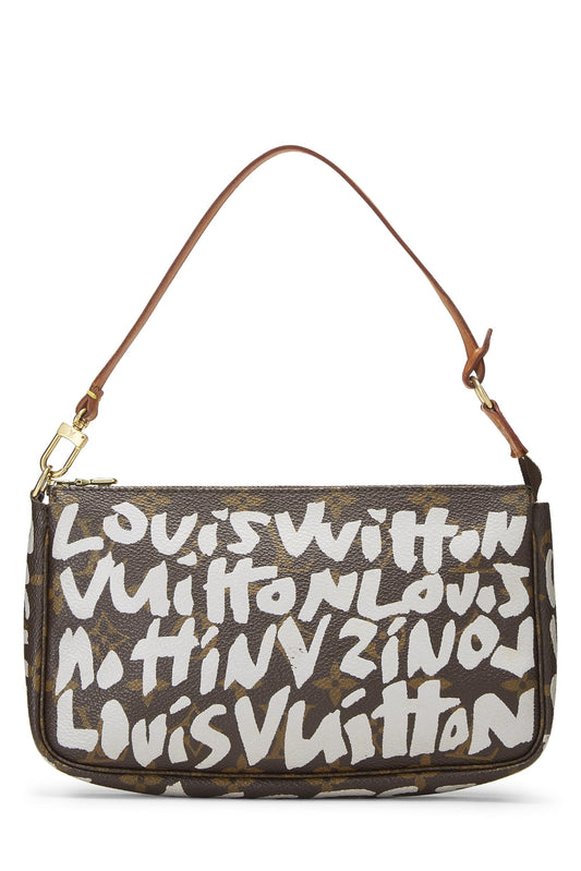 Louis Vuitton, Stephen Spro x Louis Vuitton Grey Monogram Graffiti Pochette Accessories, Grey