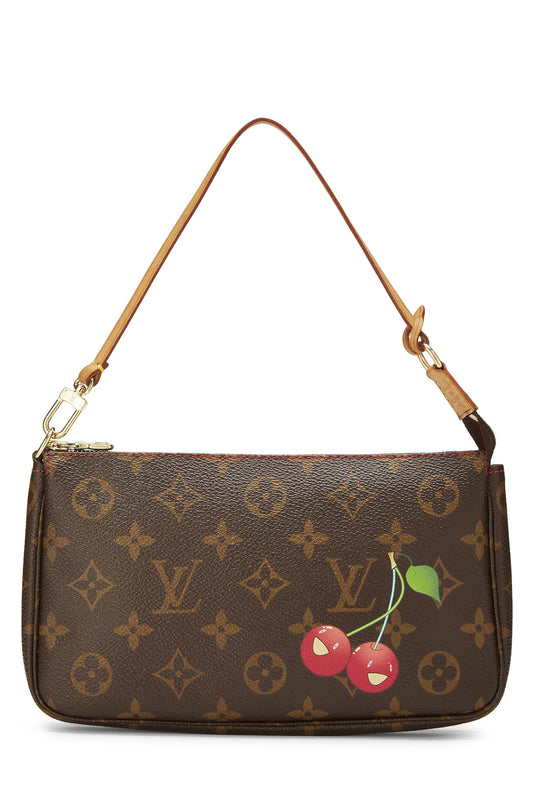 Louis Vuitton, Takashi Murakami x Louis Vuitton Monogram Cerises Pochette Accessories, Brown