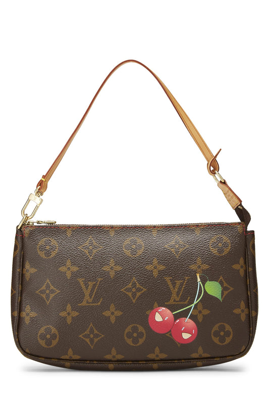 Louis Vuitton, Takashi Murakami x Louis Vuitton Monogram Cerise Pochette Accessories, Brown