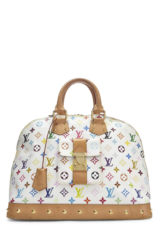 Louis Vuitton, Takashi Murakami x Louis Vuitton White Monogram Multicolore Alma GM, White