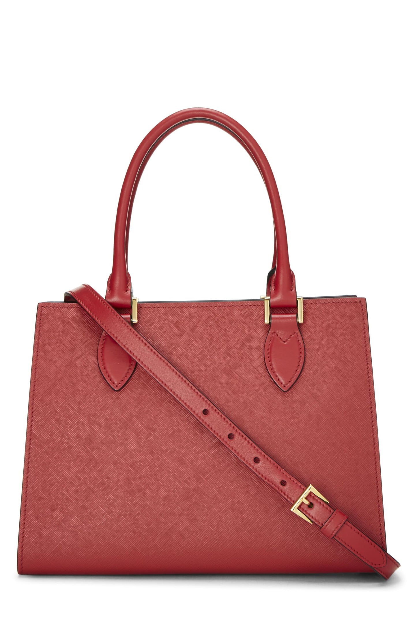 Prada, Red Saffiano Leather Monochrome Bag Small, Red