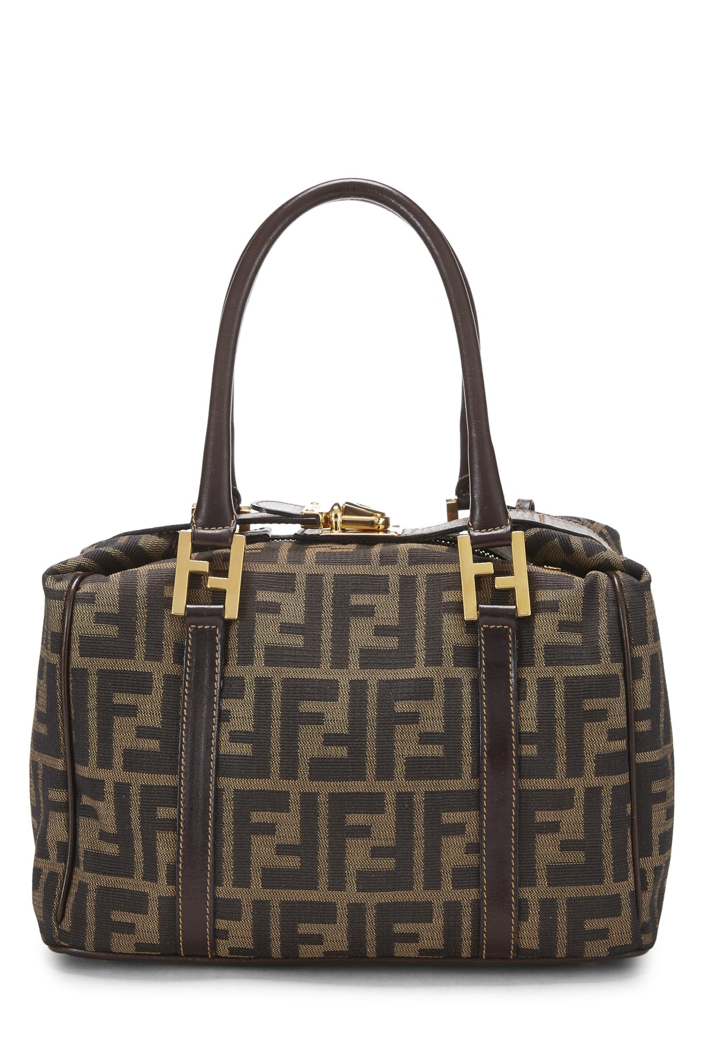 Fendi, Brown Zucca Canvas Convertible Handbag Small, Brown
