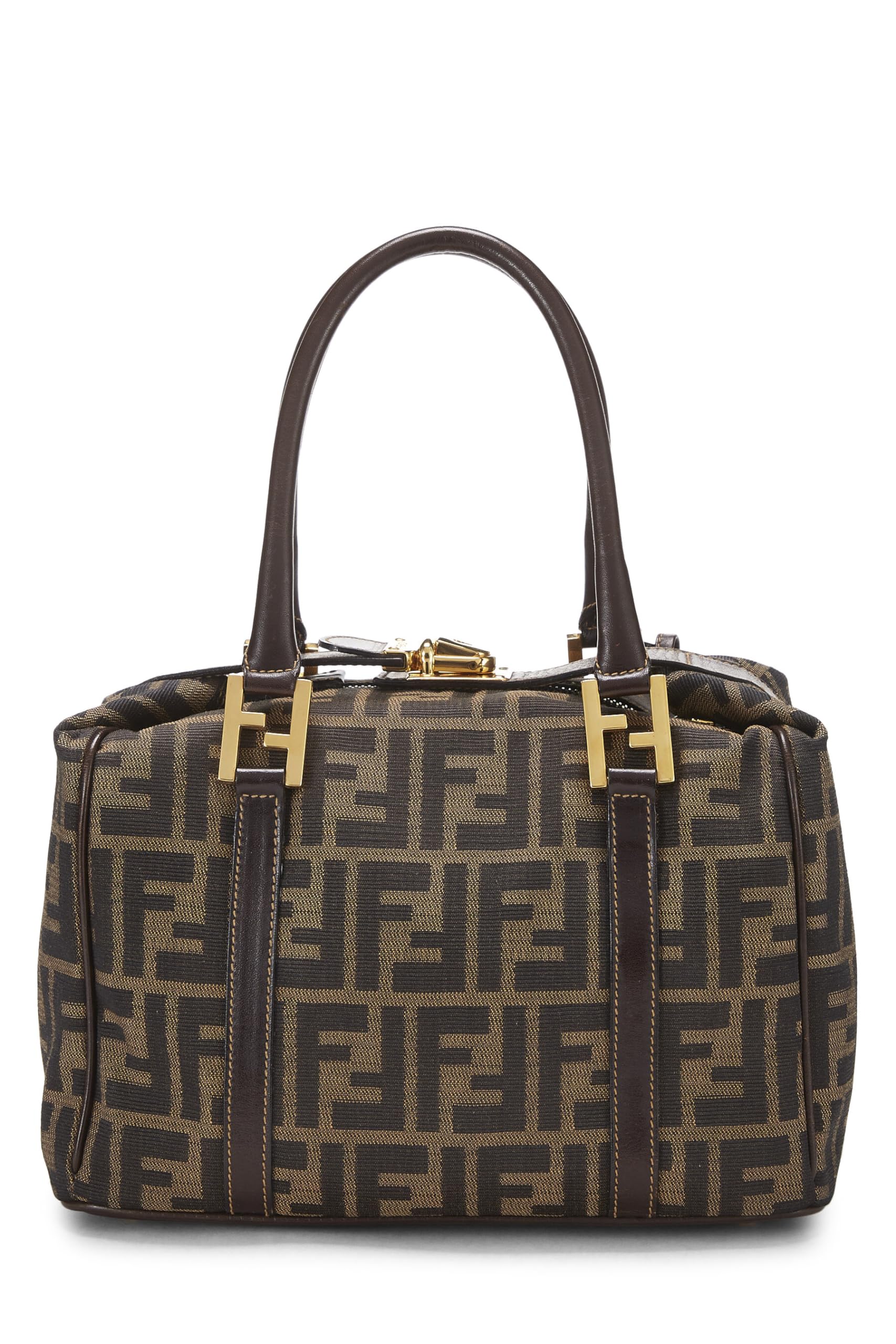 Fendi, Brown Zucca Canvas Convertible Handbag Small, Brown