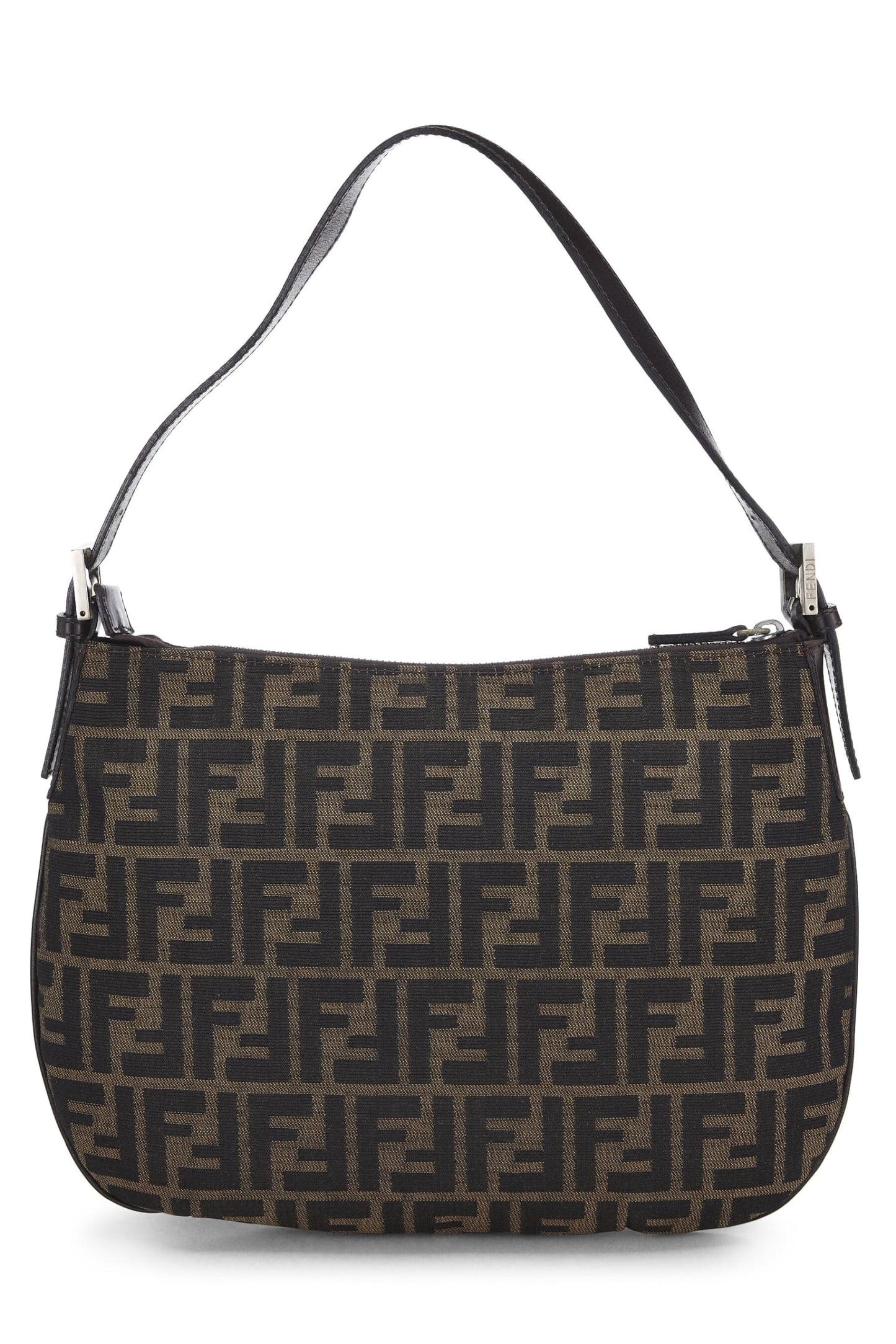 Fendi, Brown Zucca Canvas Shoulder Bag, Brown