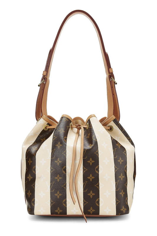 Louis Vuitton, Womens Monogram Canvas Cream Rayures Noé Petite, Cream, Small