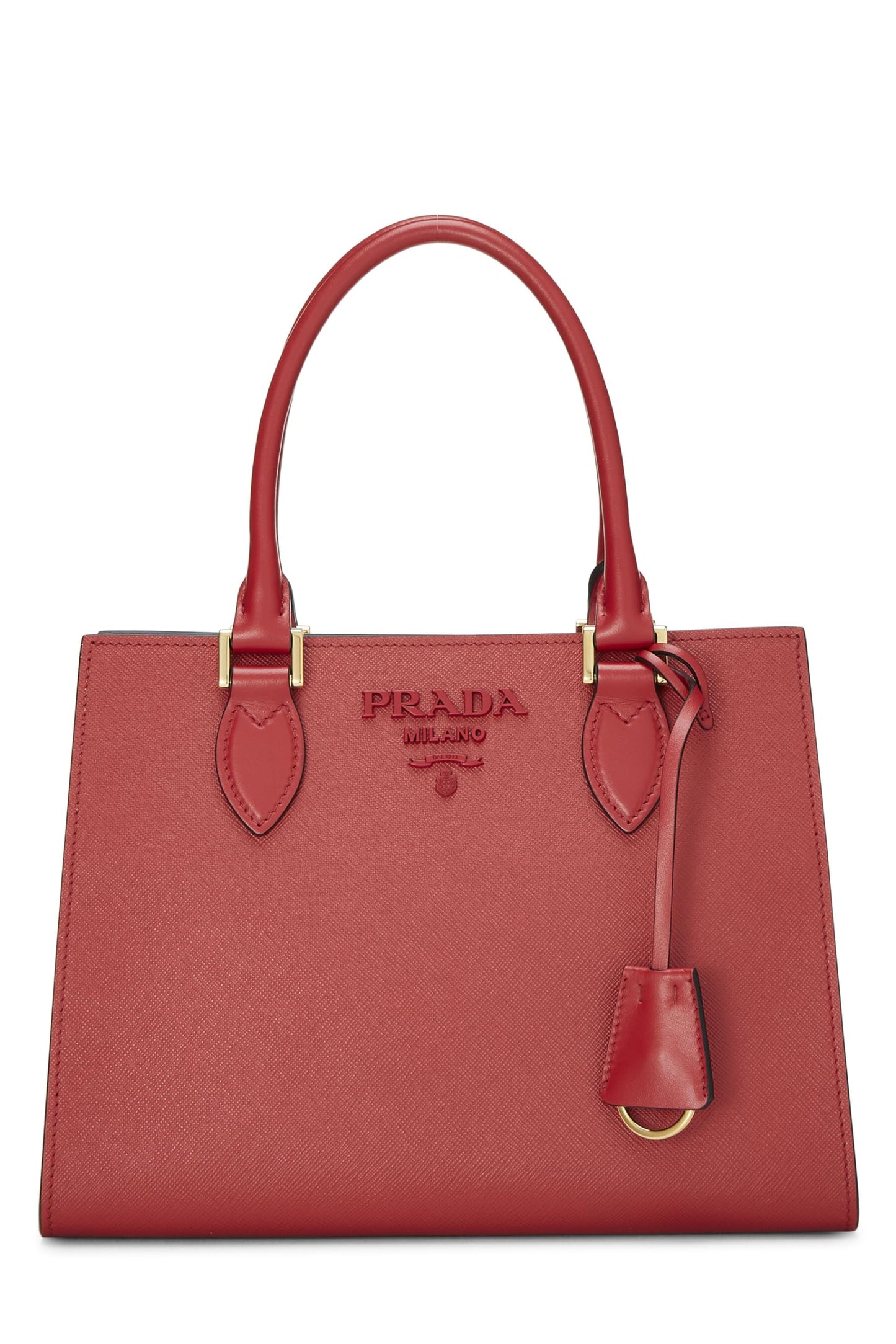 Prada, Red Saffiano Leather Monochrome Bag Small, Red