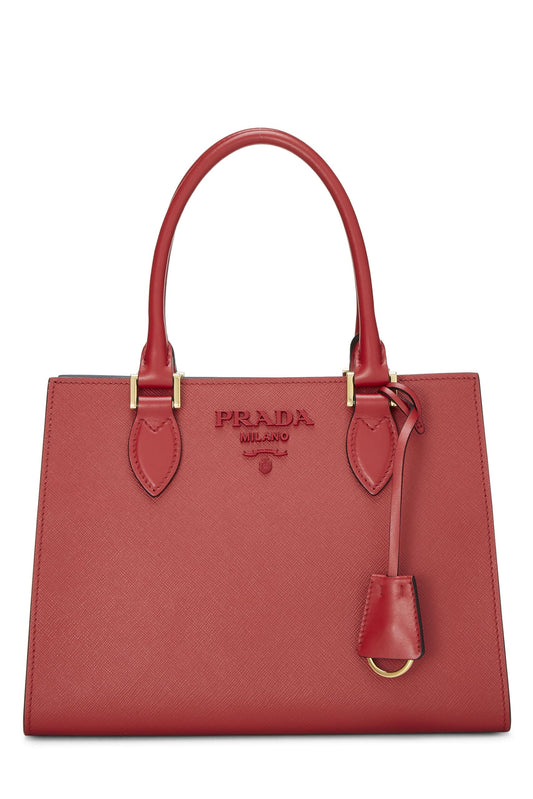 Prada, Red Saffiano Leather Monochrome Bag Small, Red