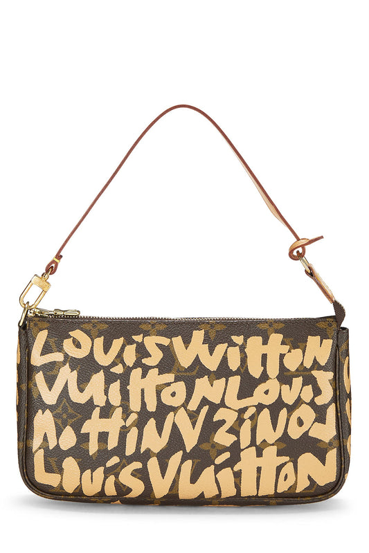 Louis Vuitton, Stephen Spro x Louis Vuitton Beige Graffiti Pochette, Beige